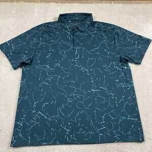Under Armour Polo Shirt Mens 2XL Teal The Playoff Polo Big Sky Montana Golf
